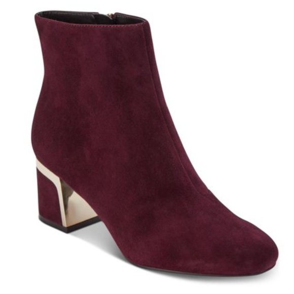SALE! ✅ DKNY Corrie Ankle Boots in Burgundy Suede 9M ✨ BNIB - Picture 1 of 17